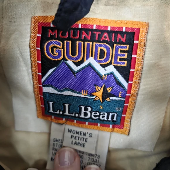 Vintage 1990's L.L. Bean Mountain Guide Gore-tex Shell Jacket Black & Yellow PL - Picture 4 of 10